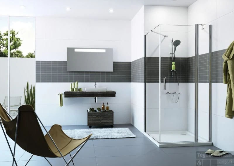 Huppe Classics 2 Draaideur 80 X 200 Cm. Met Segment Matzilver-helder Glas 2 Huppe Classics 2 Draaideur 80 X 200 Cm. Met Segment Matzilver-helder Glas - Afbeelding 2