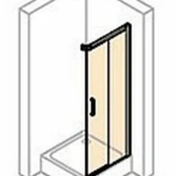 Huppe Classics 2 Easy Entry 2-dlg. Hoekinstap Helft 90 X 200 Cm. Rechts Gl.zilver-antiplaque Glas