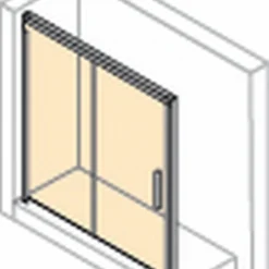 Huppe Design Pure Schuifdeur Links 180x200 Cm. Met Vast Paneel Matzilver-antiplaque Glas