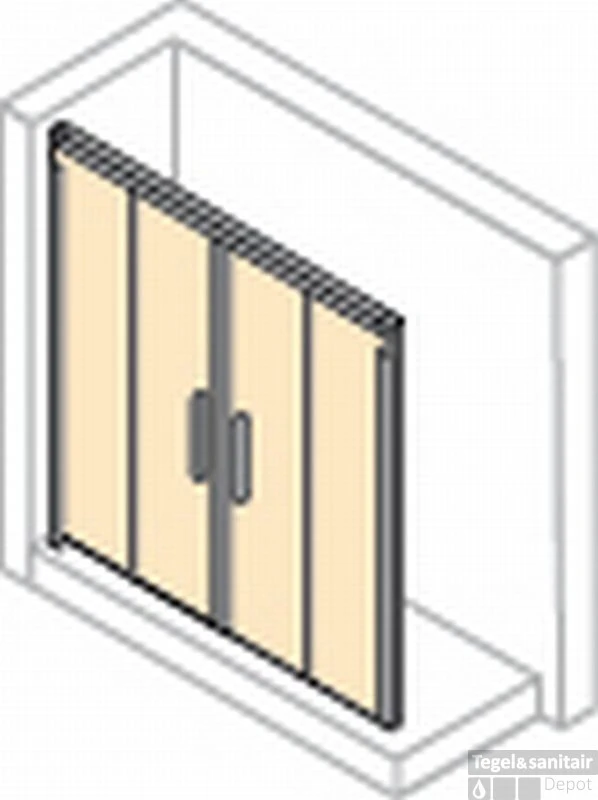 Huppe Design Pure Gtn 2-dlg. Schuifdeur 170x190cm.met Vast Segment Matzilver-helder Glas 1 Huppe Design Pure Gtn 2-dlg. Schuifdeur 170x190cm.met Vast Segment Matzilver-helder Glas