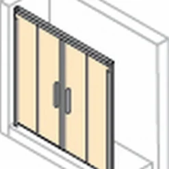 Huppe Design Pure Gtn 2-dlg. Schuifdeur 160x200 Cm.met Vast Segment Matzilver-helder Glas