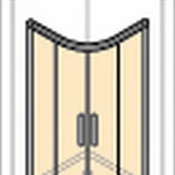 Huppe Design Pure Draaideur Kwartrond Helft M/segment 90x200 Cm. R50 Matzilver-antiplaque Glas