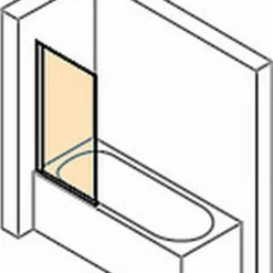 Huppe Design Pure 1-delige Badklapwand 75x150 Cm. Chroom Look-helder Glas