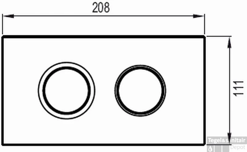 Wisa Juno Juno Bedieningsplaat Dualflush Wit 2 Wisa Juno Juno Bedieningsplaat Dualflush Wit - Afbeelding 2