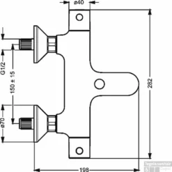 Hansa Unita Badthermostaat 15 Cm. Met Omstel Chroom -Baden Luxe Verkoop 92307