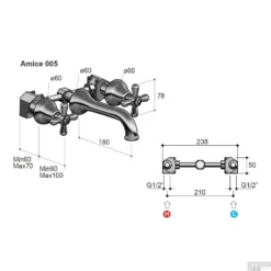 Wastafelmengkraan Hotbath Amice Inbouw 2-kruisgreep Gebogen 18 Cm Chroom -Baden Luxe Verkoop a005cr wastafelmengkraan hotbath amice inbouw 2 kruisgreep gebogen 18 cm chroom tech