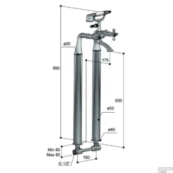 Vrijstaande Badmengkraan Hotbath Amice 89 Cm Met Handdouche Chroom -Baden Luxe Verkoop a030fmcr vrijstaande badmengkraan hotbath amice 89 cm met handdouche chroom tech