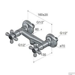 Douchemengkraan Hotbath Amice Opbouw 2-kruisgreep Chroom -Baden Luxe Verkoop a033cr douchemengkraan hotbath amice opbouw 2 kruisgreep chroom tech