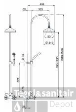 Huber Croisette Douchecombinatie Chroom Goud AC90405174