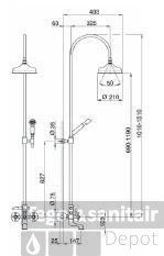 Huber Croisette Douchecombinatie Antiek Brons AC90415121