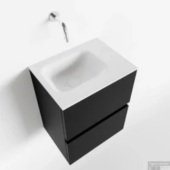 MONDIAZ ADA 40cm Toiletmeubel Urban. LEX Wastafel Talc Rechts Zonder Kraangat