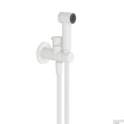 Afbouwdeel Bidetmengkraan Hotbath Cobber Met Doucheslang En Houder Mat Wit