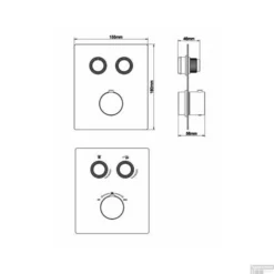 Afbouwdeel Inbouwthermostaat Wiesbaden Caral Klik Pro 2-weg Chroom -Baden Luxe Verkoop afbouwdeel inbouwthermostaat wiesbaden caral klik pro 2 weg chroom tech 2