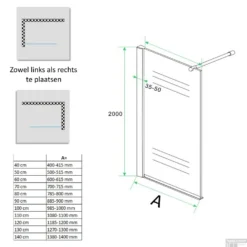 BWS Eco Douchewand Muurprofiel 8mm | NANO Coating | Inloopdouche (Alle Maten) -Baden Luxe Verkoop aktie douchewand wiesbaden 8mm nano coating alle maten tech 1