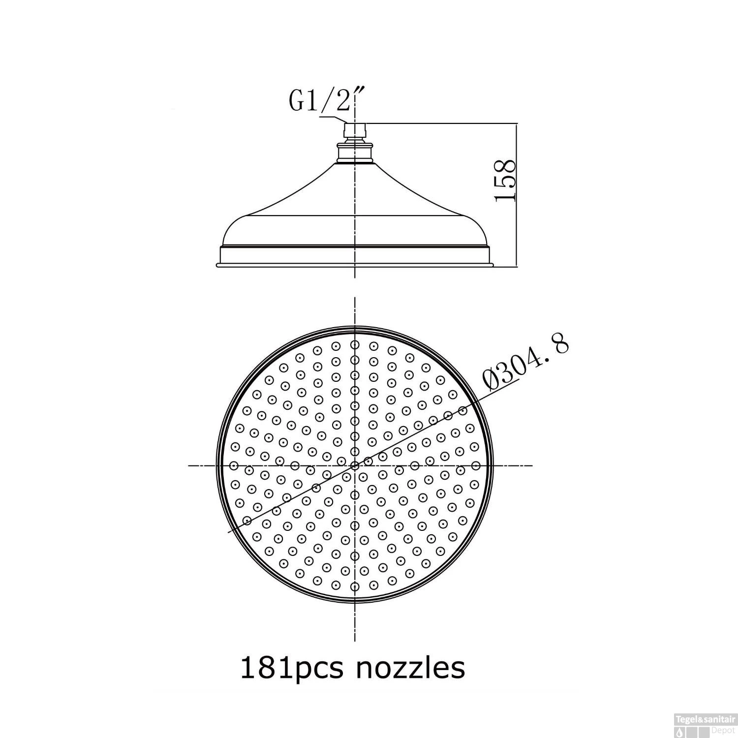 Regendouchekop Sapho Retro Rond 30.5 Cm Chroom 2 Regendouchekop Sapho Retro Rond 30.5 Cm Chroom - Afbeelding 2