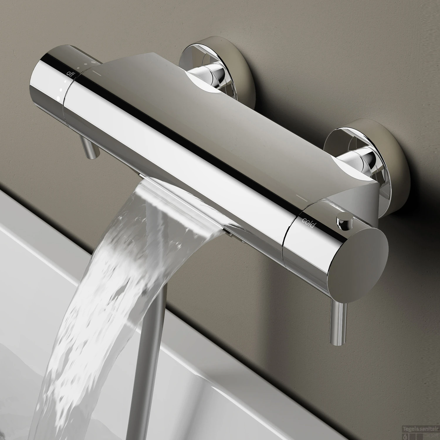 Badkraan Hotbath Cobber Thermostaat Waterval Uitloop Chroom 2 Badkraan Hotbath Cobber Thermostaat Waterval Uitloop Chroom - Afbeelding 2