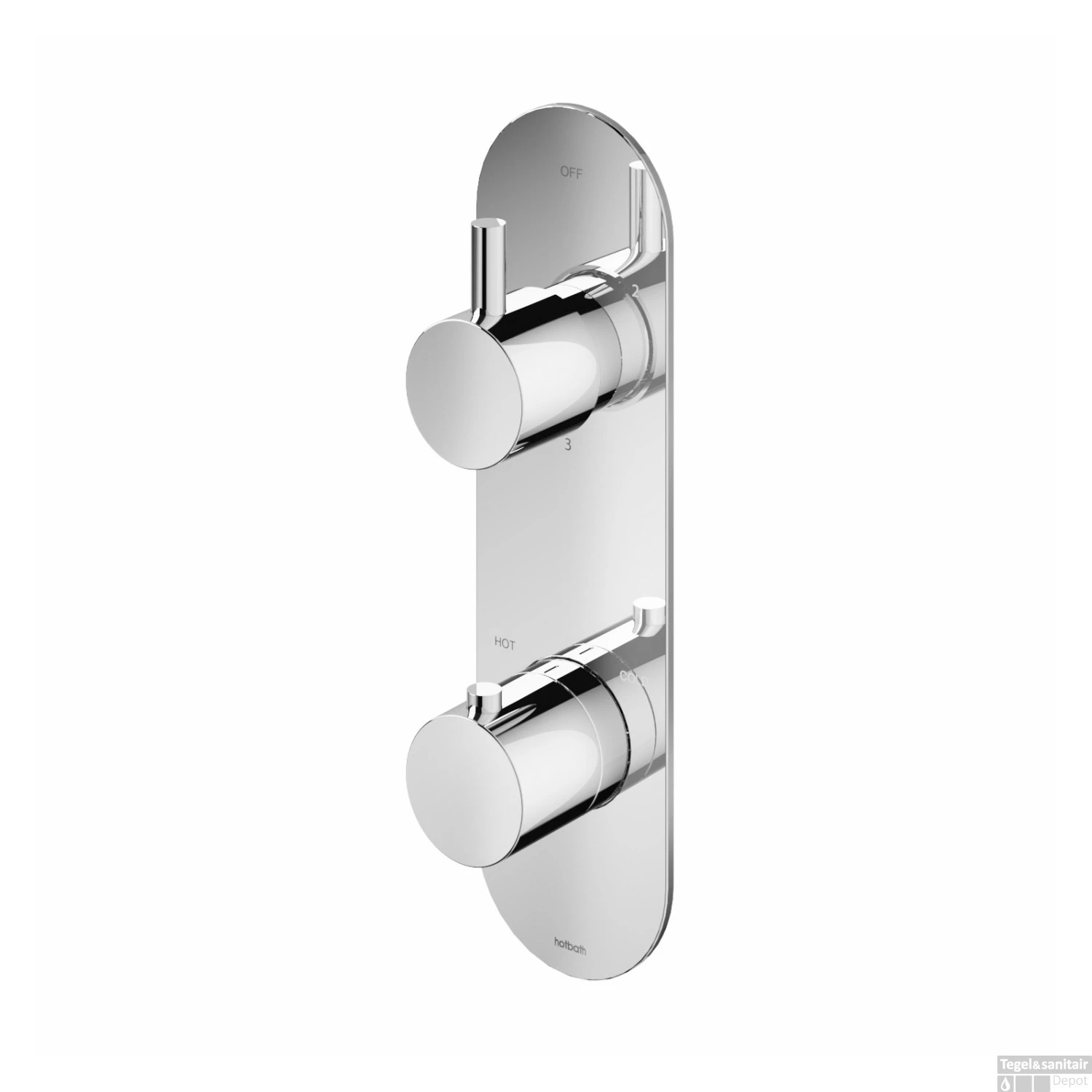 Douchekraan Hotbath Buddy Inbouw 3-weg Verticaal Chroom 2 Douchekraan Hotbath Buddy Inbouw 3-weg Verticaal Chroom - Afbeelding 2