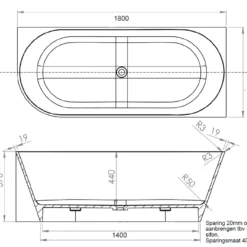 Ligbad Arqua Pinto Hoekbad 180x80 Cm Rechts Mat Wit 5 Ligbad Arqua Pinto Hoekbad 180x80 Cm Rechts Mat Wit -Baden Luxe Verkoop bad101414 2