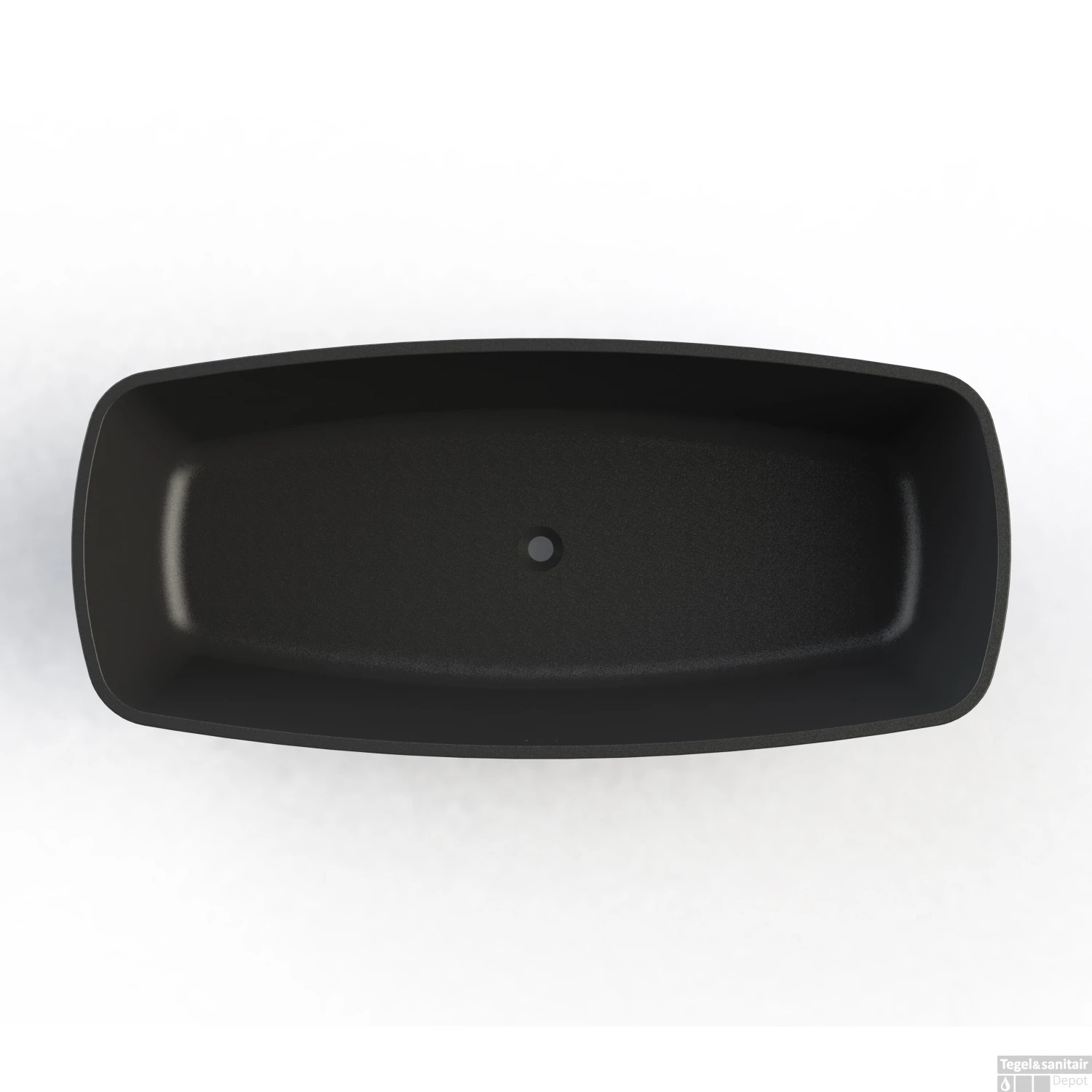 Vrijstaand Ligbad Arcqua Cali 174x78x55 Cm Cast Marble Mat Zwart - Afbeelding 3