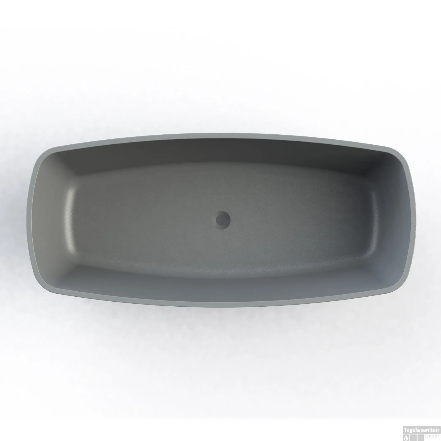 Vrijstaand Ligbad Arcqua Cali 174x78x55 Cm Cast Marble Beton Grijs - Afbeelding 3