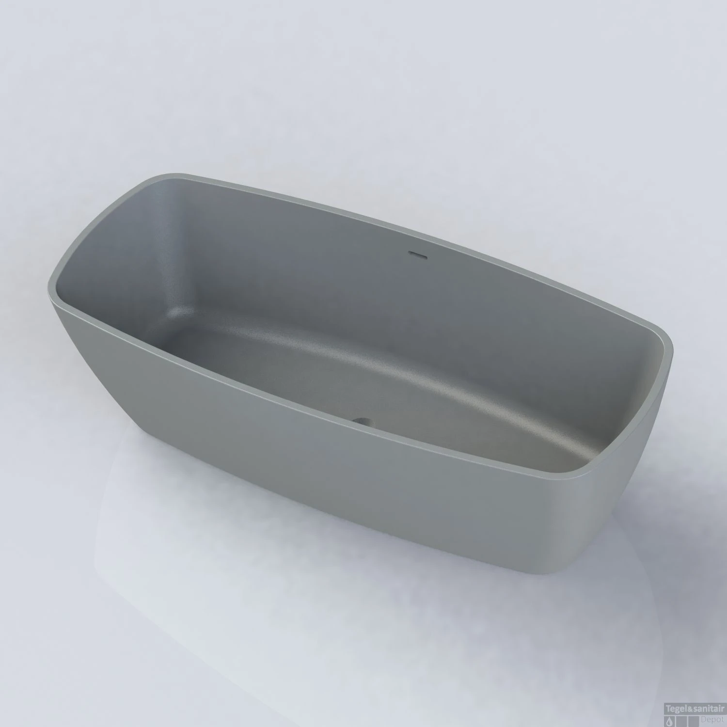 Vrijstaand Ligbad Arcqua Cali 174x78x55 Cm Cast Marble Beton Grijs