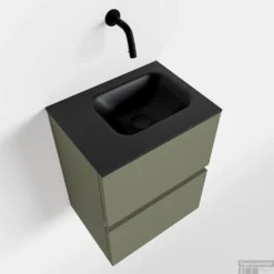 MONDIAZ ADA 40cm Toiletmeubel Army. LEX Wastafel Urban Links Zonder Kraangat