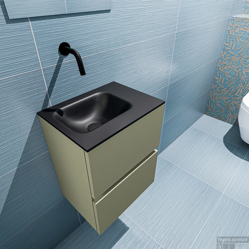 MONDIAZ ADA 40cm Toiletmeubel Army. LEX Wastafel Urban Links Zonder Kraangat 3 MONDIAZ ADA 40cm Toiletmeubel Army. LEX Wastafel Urban Links Zonder Kraangat - Afbeelding 3