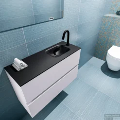 MONDIAZ ADA 80cm Toiletmeubel Cale. LEX Wastafel Urban Rechts 1 Kraangat -Baden Luxe Verkoop badkamermeubel ada cale model lex urban top 0017