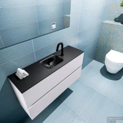 MONDIAZ ADA 100cm Toiletmeubel Cale. LEX Wastafel Urban Midden 1 Kraangat -Baden Luxe Verkoop badkamermeubel ada cale model lex urban top 0019