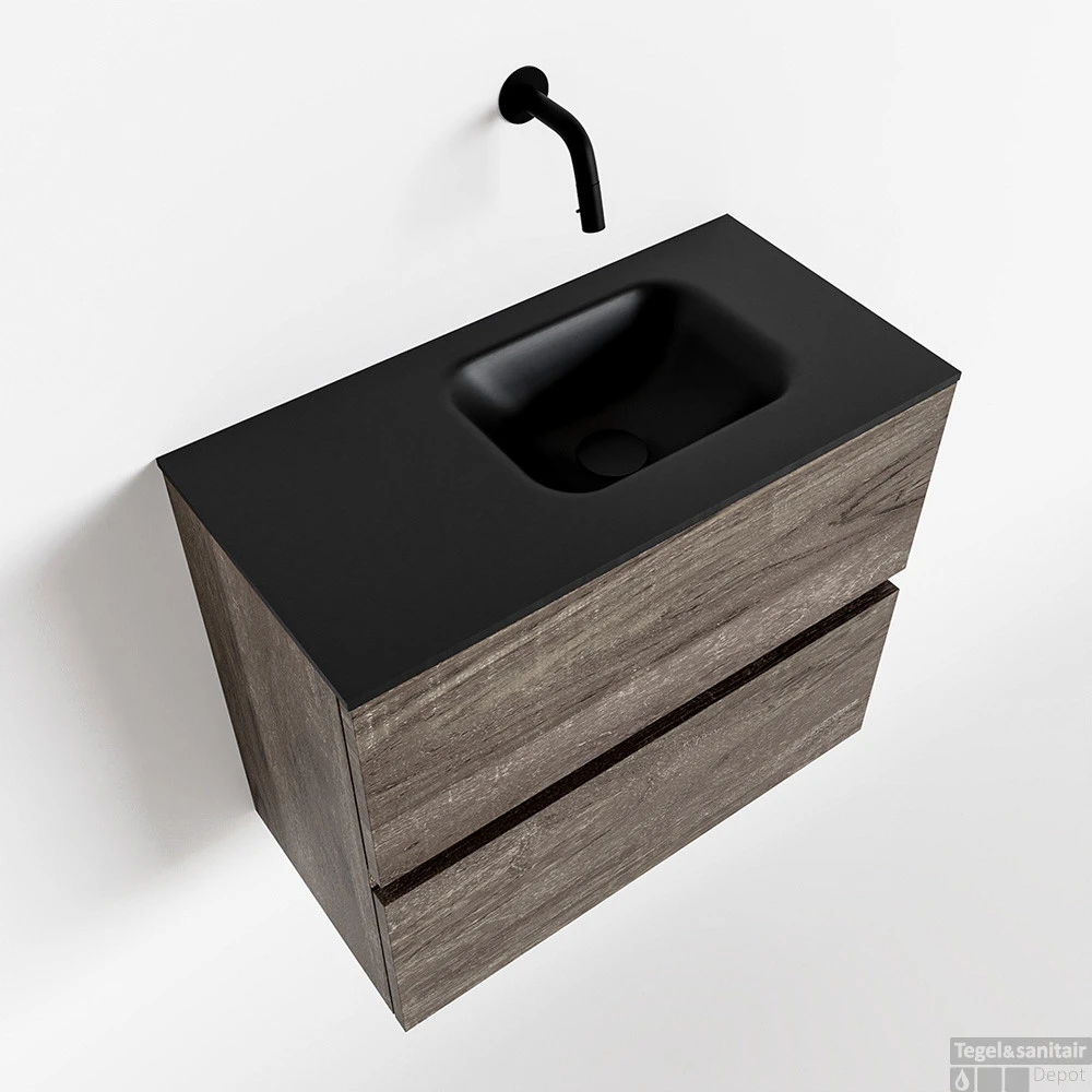 MONDIAZ ADA 60cm Toiletmeubel Dark Brown. LEX Wastafel Urban Rechts Zonder Kraangat 1 MONDIAZ ADA 60cm Toiletmeubel Dark Brown. LEX Wastafel Urban Rechts Zonder Kraangat