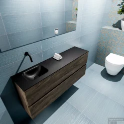 MONDIAZ ADA 120cm Toiletmeubel Dark Brown. LEX Wastafel Urban Links Zonder Kraangat -Baden Luxe Verkoop badkamermeubel ada dark brown model lex urban top 00028