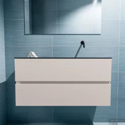 MONDIAZ ADA 100cm Toiletmeubel Linen. LEX Wastafel Urban Rechts Zonder Kraangat -Baden Luxe Verkoop badkamermeubel ada linen model lex urban front 0024