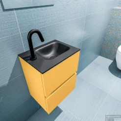 MONDIAZ ADA 40cm Toiletmeubel Ocher. LEX Wastafel Urban Rechts 1 Kraangat -Baden Luxe Verkoop badkamermeubel ada ocher model lex urban top 0003