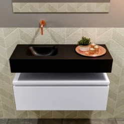 MONDIAZ ANDOR 80cm Toiletmeubel Cale. LEX 80cm Wastafel Urban Links Geen Kraangat -Baden Luxe Verkoop badkamermeubel andor clay model lex vrijhangend urban front 0016