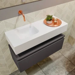 MONDIAZ ANDOR 80cm Toiletmeubel Dark Grey. LEX 80cm Wastafel Talc Links Geen Kraangat 7 MONDIAZ ANDOR 80cm Toiletmeubel Dark Grey. LEX 80cm Wastafel Talc Links Geen Kraangat -Baden Luxe Verkoop badkamermeubel andor dark grey model lex vrijhangend talc sidetop 0016
