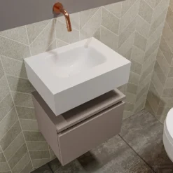 MONDIAZ ANDOR 40cm Toiletmeubel Smoke. LEX 40cm Wastafel Talc Midden Geen Kraangat -Baden Luxe Verkoop badkamermeubel andor smoke model lex vrijhangend talc sidetop 0002