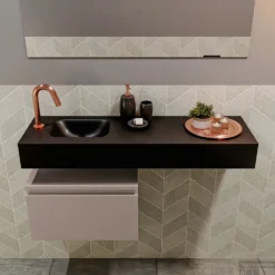 MONDIAZ ANDOR 50cm Toiletmeubel Smoke. LEX 100cm Wastafel Urban Links 1 Kraangat -Baden Luxe Verkoop badkamermeubel andor smoke model lex vrijhangend urban front 0027