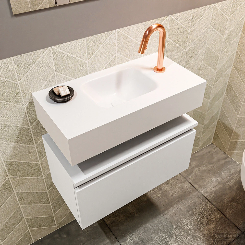 MONDIAZ ANDOR 60cm Toiletmeubel Talc. LEX 60cm Wastafel Talc Midden 1 Kraangat 2 MONDIAZ ANDOR 60cm Toiletmeubel Talc. LEX 60cm Wastafel Talc Midden 1 Kraangat - Afbeelding 2