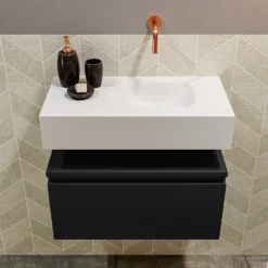 MONDIAZ ANDOR 60cm Toiletmeubel Urban. LEX 60cm Wastafel Talc Rechts Geen Kraangat 8 MONDIAZ ANDOR 60cm Toiletmeubel Urban. LEX 60cm Wastafel Talc Rechts Geen Kraangat -Baden Luxe Verkoop badkamermeubel andor urban model lex vrijhangend talc front 0012
