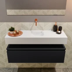 MONDIAZ ANDOR 100cm Toiletmeubel Urban. LEX 100cm Wastafel Talc Midden Geen Kraangat -Baden Luxe Verkoop badkamermeubel andor urban model lex vrijhangend talc front 0024