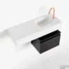 MONDIAZ ANDOR 40cm Toiletmeubel Urban. LEX 80cm Wastafel Talc Rechts 1 Kraangat
