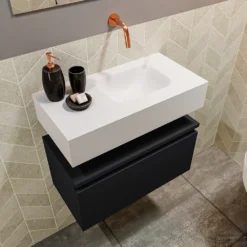 MONDIAZ ANDOR 60cm Toiletmeubel Urban. LEX 60cm Wastafel Talc Rechts Geen Kraangat 7 MONDIAZ ANDOR 60cm Toiletmeubel Urban. LEX 60cm Wastafel Talc Rechts Geen Kraangat -Baden Luxe Verkoop badkamermeubel andor urban model lex vrijhangend talc sidetop 0012