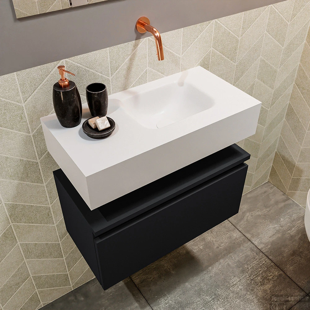 MONDIAZ ANDOR 60cm Toiletmeubel Urban. LEX 60cm Wastafel Talc Rechts Geen Kraangat 3 MONDIAZ ANDOR 60cm Toiletmeubel Urban. LEX 60cm Wastafel Talc Rechts Geen Kraangat - Afbeelding 3