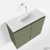 MONDIAZ TURE 60cm Toiletmeubel Army. EDEN Wastafel Talc Midden Geen Kraangat