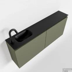 MONDIAZ TURE 120cm Toiletmeubel Army. EDEN Wastafel Urban Links 1 Kraangat