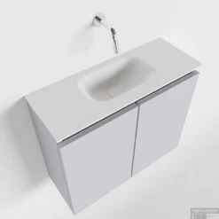 MONDIAZ TURE 60cm Toiletmeubel Cale. EDEN Wastafel Talc Midden Geen Kraangat