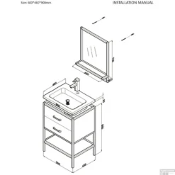 Badkamermeubel Casajoy Miami 60x46x90cm Eiken Met Keramieken Wastafel Zwart -Baden Luxe Verkoop badkamermeubel casajoy miami 60x46x90cm eiken met keramieken wastafel zwart tech