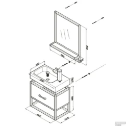 Badkamermeubel Casajoy Miami Compact 55x32x46cm Eiken Met Natuurstenen Wastafel -Baden Luxe Verkoop badkamermeubel casajoy miami compact 55x32x46cm eiken met natuurstenen wastafel tech