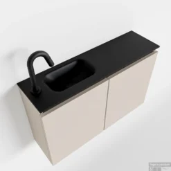 MONDIAZ TURE 80cm Toiletmeubel Linen. EDEN Wastafel Urban Links 1 Kraangat