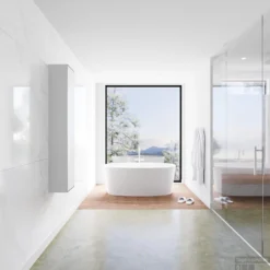 Kolomkast Mondiaz LAGOM 150cm Opbouw Rechtsdraaiend Mat Zwart -Baden Luxe Verkoop badkamermeubel met solid surface wastafel model lagom side 00007